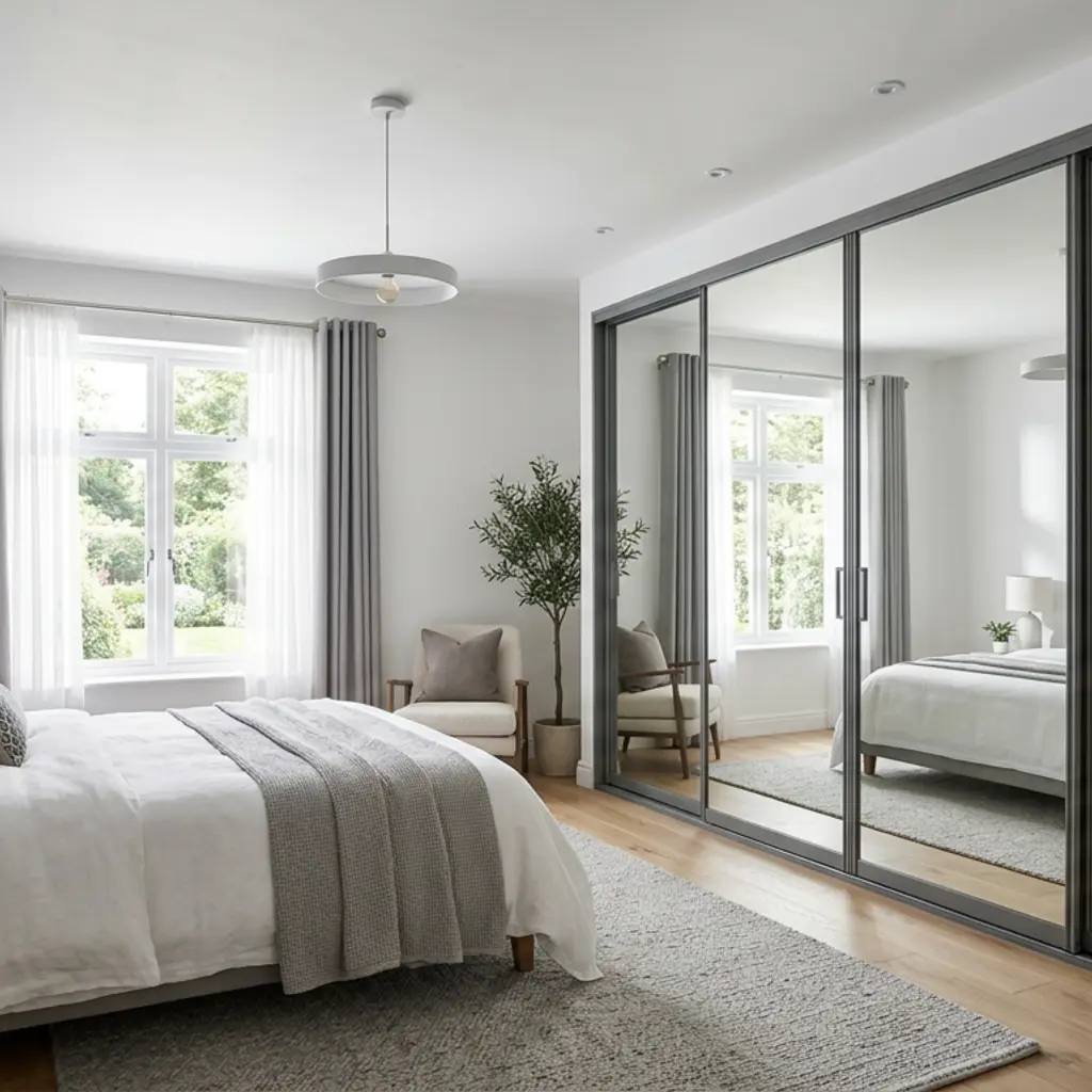 mirrored wardrobes bespoke fitted mirrored sliding wardrobe in a modern bright bedroom