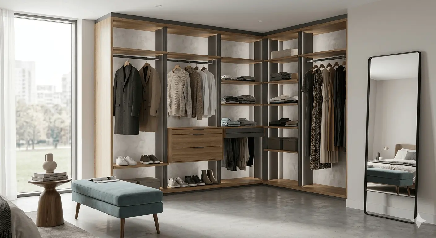 walk in wardrobe shelves
